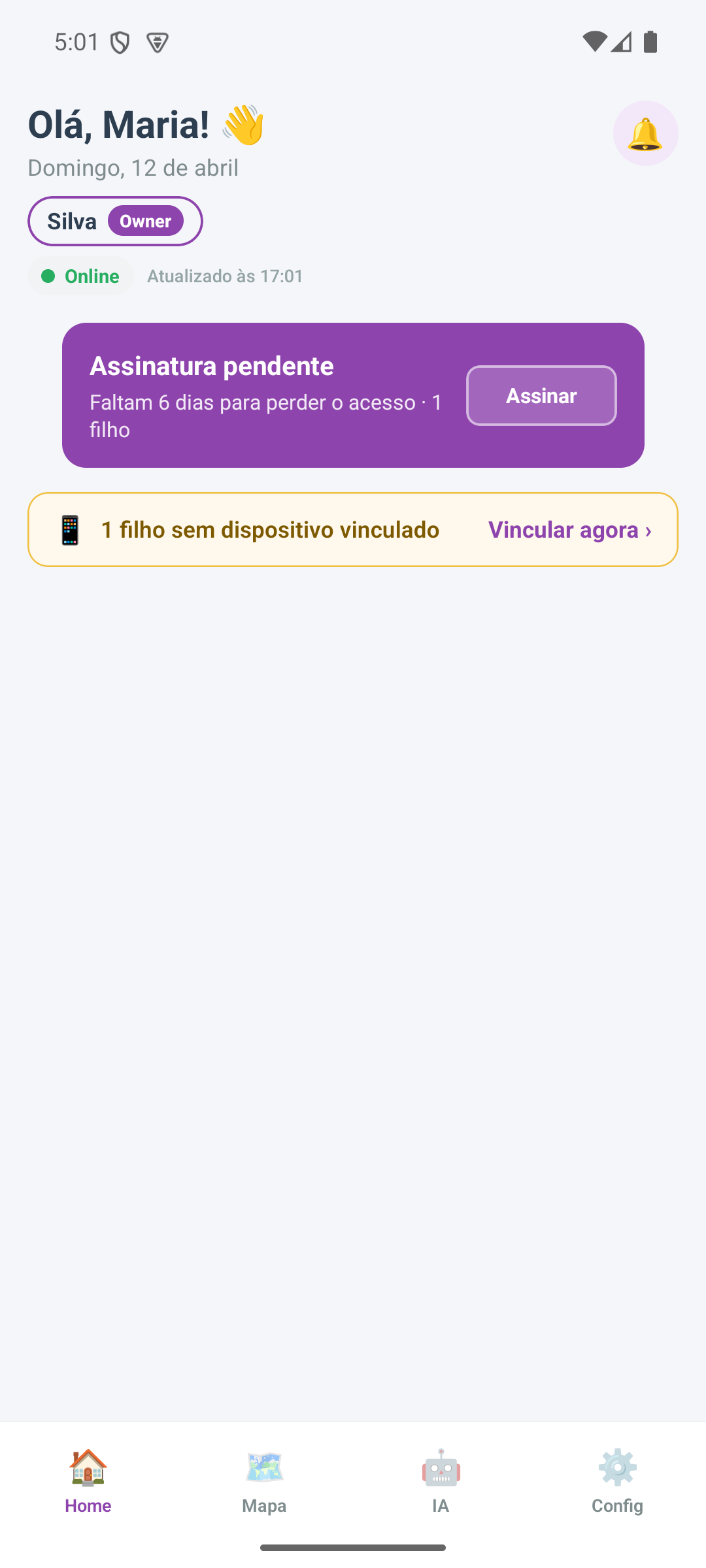 Cadastre sua família
